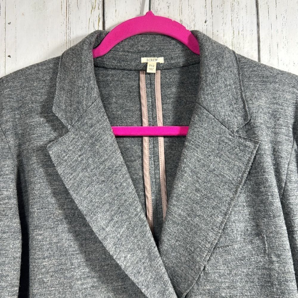 J.Crew Wool Blazer Jacket Gray Double Breasted Classic Workwear Minimalist - Picture 2 of 16